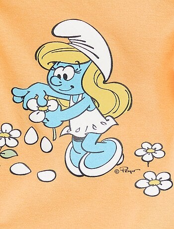 T-shirt avec volants 'Les Schtroumpfs'