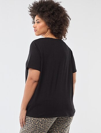 T-shirt basique à manches courtes et col V