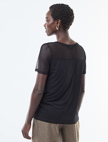 T-shirt basique avec manches en résille 'JDY'