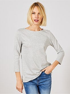 T-shirt basique col bateau - Kiabi