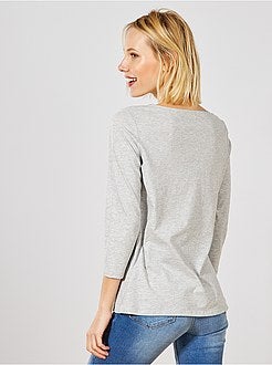 T-shirt basique col bateau - Kiabi