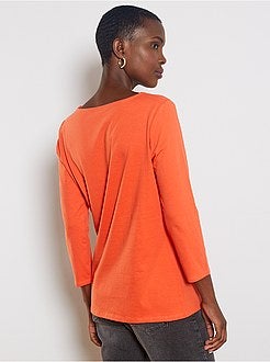 T-shirt basique col bateau - Kiabi