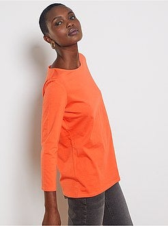 T-shirt basique col bateau - Kiabi