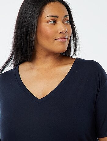T-shirt basique uni col V