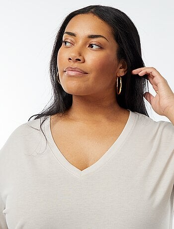 T-shirt basique uni col V