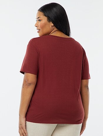 T-shirt basique uni col V