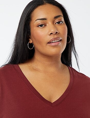 T-shirt basique uni col V