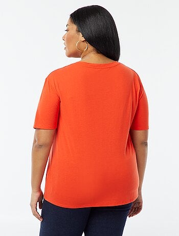 T-shirt basique uni col V
