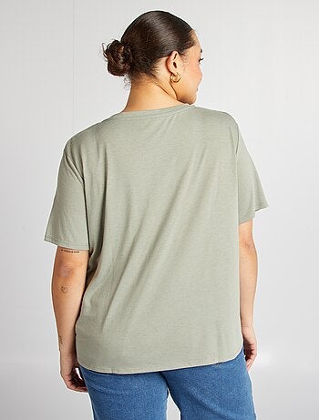 T-shirt basique uni col V