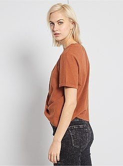 T-shirt bi-matière noué - Kiabi