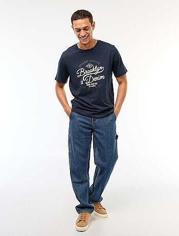 T-shirt col rond imprimé en coton