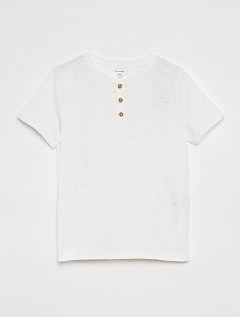 T-shirt col tunisien manches courtes