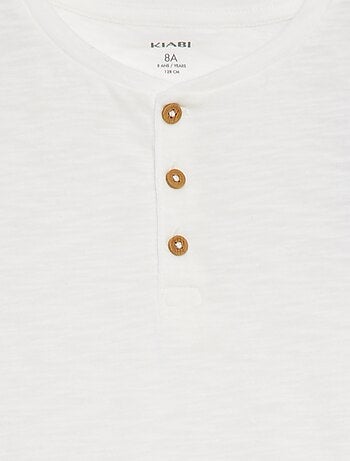 T-shirt col tunisien manches courtes