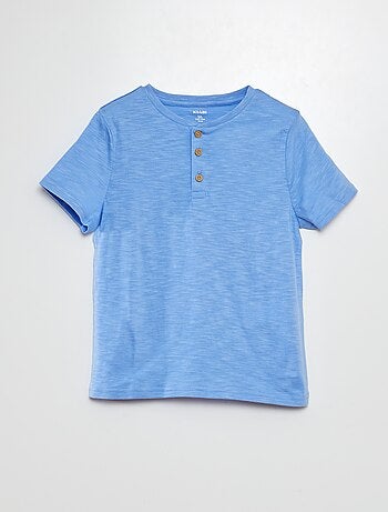 T-shirt col tunisien manches courtes