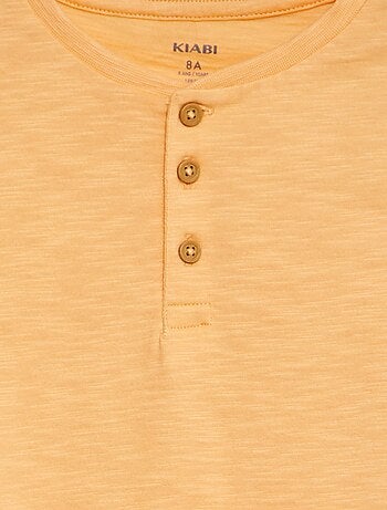 T-shirt col tunisien manches courtes