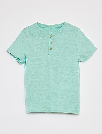 T-shirt col tunisien manches courtes