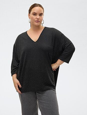 T-shirt col V 'Veromoda' uni