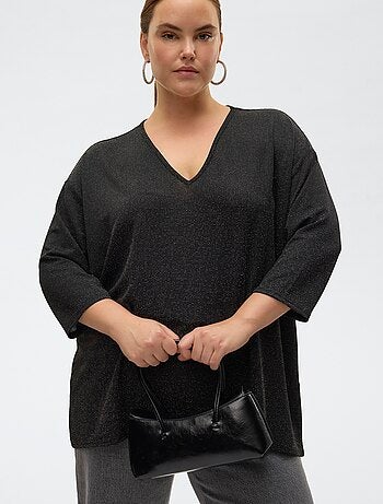 T-shirt col V 'Veromoda' uni