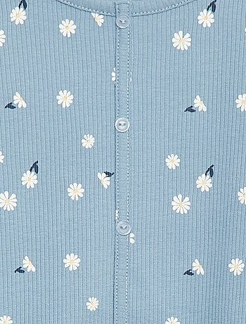 T-shirt côtelé à fleurs