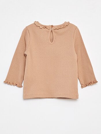 T-shirt côtelé à manches longues