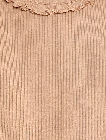 T-shirt côtelé à manches longues