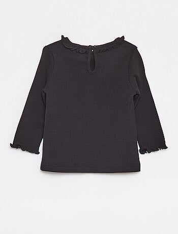 T-shirt côtelé à manches longues