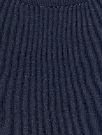 T-shirt côtelé bords ondulés