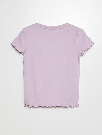 T-shirt côtelé bords ondulés