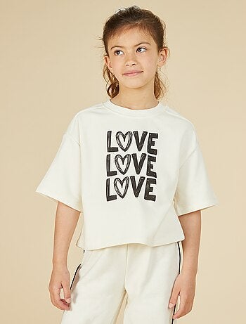 T-shirt crop à manches courtes