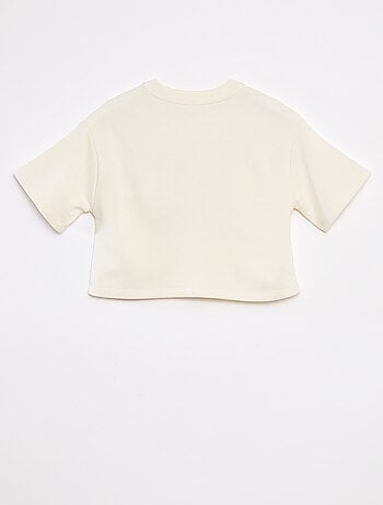 T-shirt crop à manches courtes