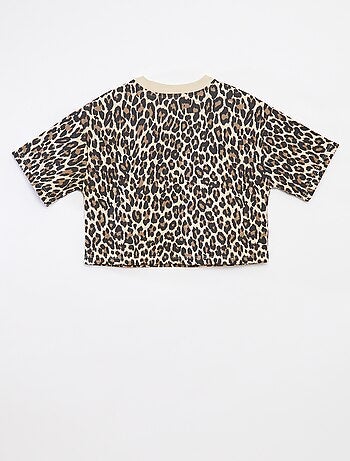 T-shirt crop à manches courtes