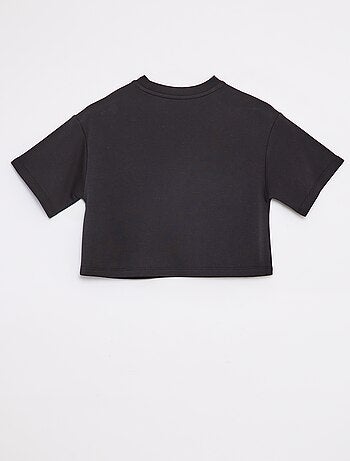 T-shirt crop à manches courtes