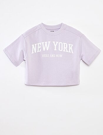 T-shirt crop à manches courtes