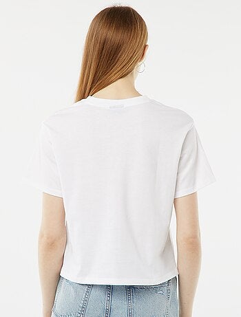 T-shirt crop-top 'Cendrillon' 'Manga' manches courtes