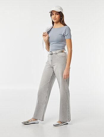 T-shirt cropped en maille stretch et avec dos nu