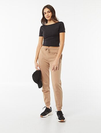 T-shirt cropped en maille stretch et avec dos nu
