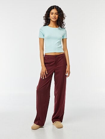 T-shirt cropped manches courtes