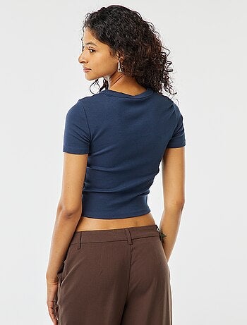 T-shirt cropped manches courtes
