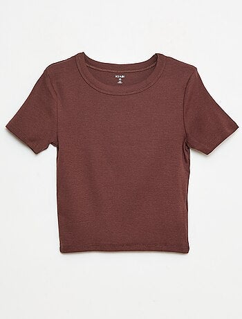 T-shirt cropped manches courtes