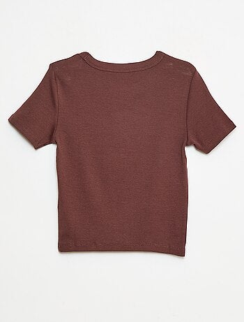 T-shirt cropped manches courtes