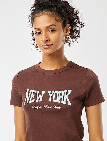 T-shirt cropped manches courtes
