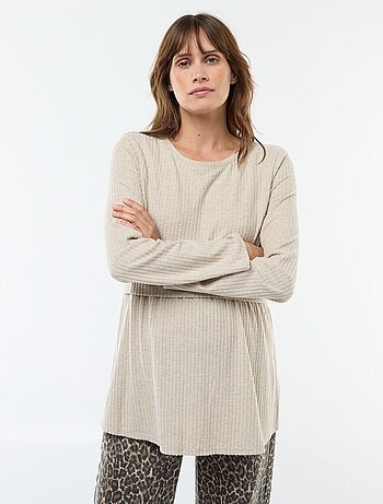 T-shirt d'allaitement côtelé