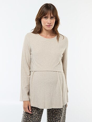 T-shirt d'allaitement côtelé