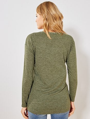 Maternité - T-shirt de maternité en maille douce chinée - Kiabi