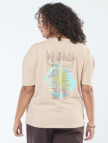 T-shirt 'Def Leppard' imprimé recto-verso à manches courtes