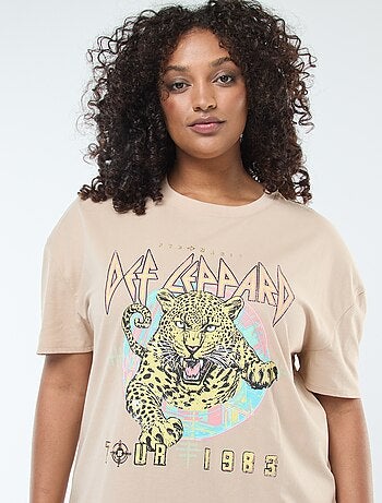 T-shirt 'Def Leppard' imprimé recto-verso à manches courtes