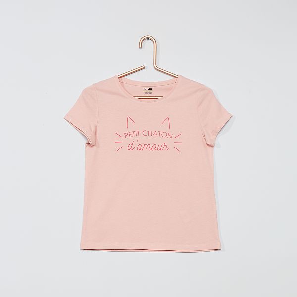 T Shirt Eco Concu Chaton Fille Rose Clair Chaton Kiabi 2 00