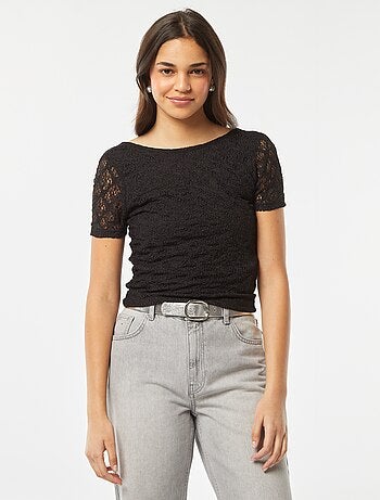 T-shirt en dentelle avec dos nu