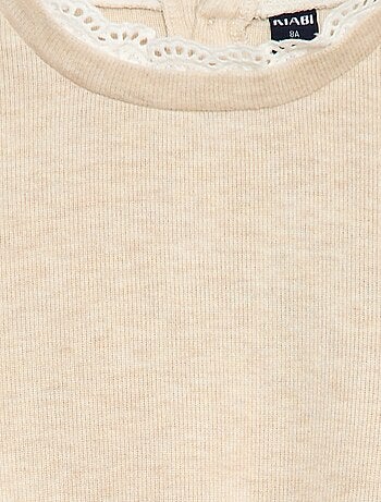 T-shirt en dentelle uni