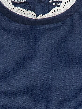 T-shirt en dentelle uni